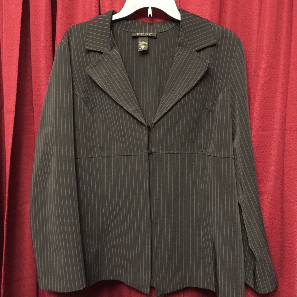 Lane Bryant Black Pinstripe Jacket